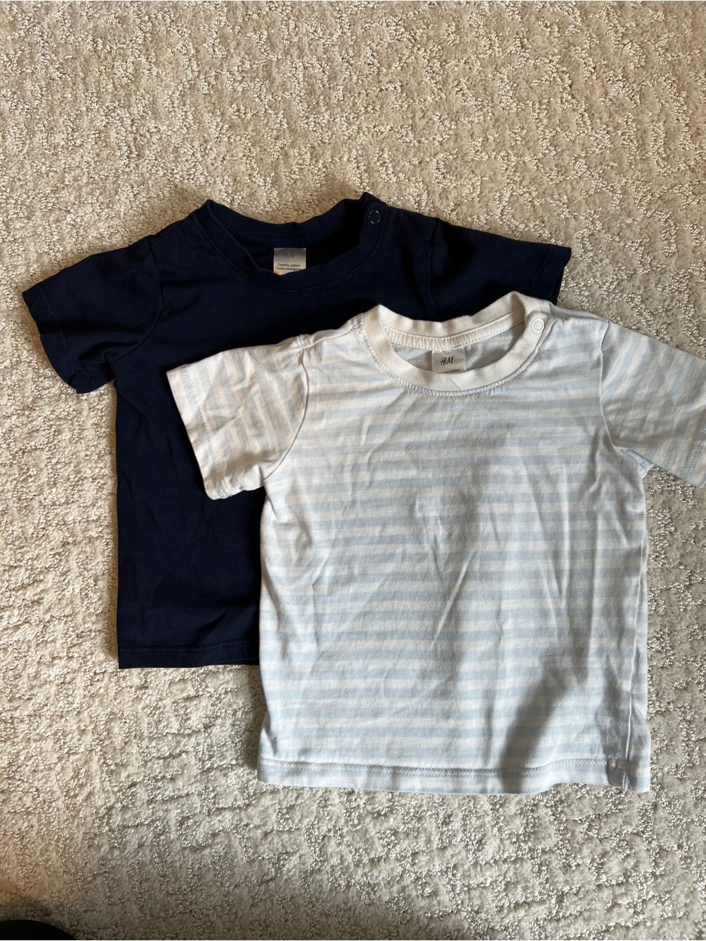 H&M Navy & Light Blue Striped Baby Tee - 2-Pack